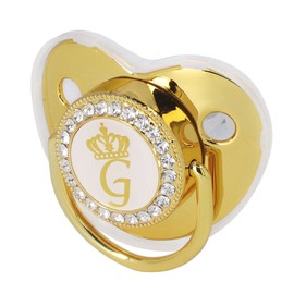 Gold Letter Pacifier Infant Pacifier Home Travel Fashion Portable Silic Alloy G
