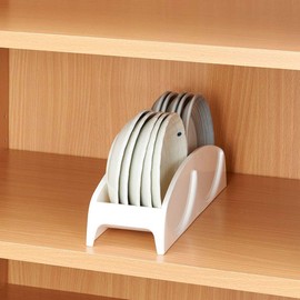 Belca SD-KS Polypropylene Cupboard Storage, Small Plate Stand, For Small Plates Up To 4.7 inches (12 cm) Diameter, Width 3.3 x Depth 10.6 x Height 3.0 inches (8.4 x 27 x 7.5 cm), White