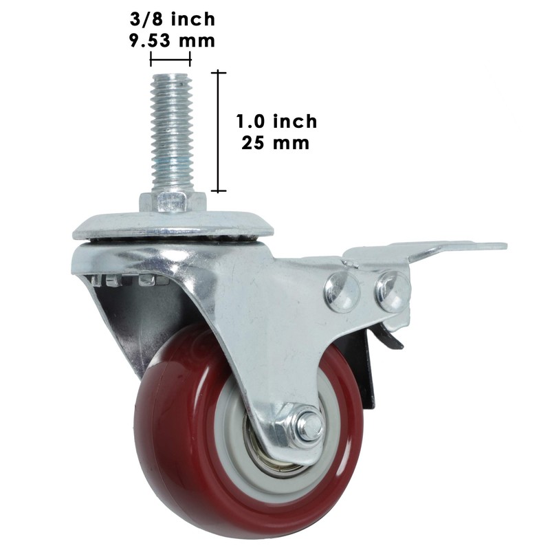 Finnhomy Swivel Caster Wheels 2 Inch Heavy Duty Threaded Stem