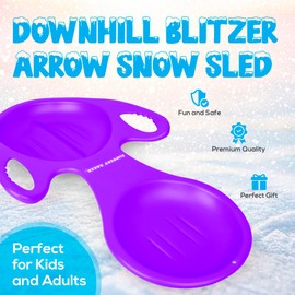 Slippery Racer Downhill Blitzer Arrow Snow Sled. (Purple)