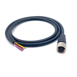 FOWIUNYE M12 12 Pin Female Connector Cable, A Code Straight Aviation Plug Electrical Cable PVC Industrial Molded Unshielded Cable AWG26（1Meter）