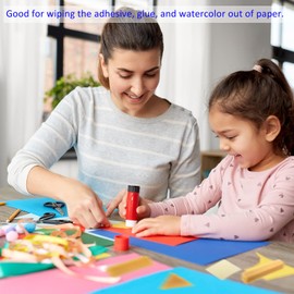 M METERXITY 6 Pack Rubber Residue Eraser - Cleaning Tool for Removing Adhesive Glue from Paper Plastic, Apply to Art Craft (Yellow, 6.5cmx2.2cmx1cm)