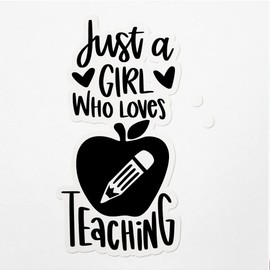 Decal Stickers of Girl Who Loves Teaching Premium Indoor (No Waterproof) Vinyl Decal Stickers for Laptop Phone Accessory Helmet Car Window Mug Tuber Cup Door Wall Decoration ANDVER3g8951aBL