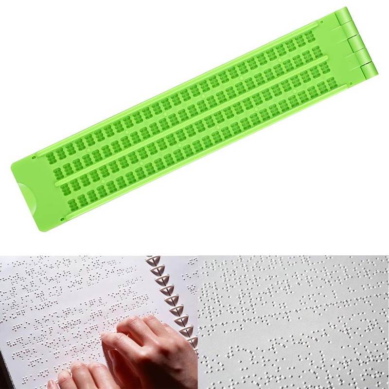 Braille Writing Slate and Stylus, 4 Lines 28 Cells
