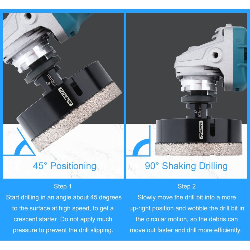 DKIBBITH 4 inch Diamond Hole Saw, 102mm Hole Saw for