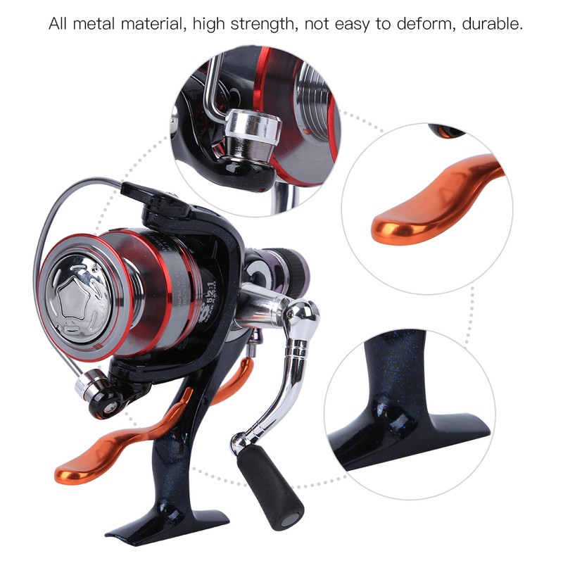 Hand Brake Metal Spool Fishing Wheel 6 Bearings Lure Rear