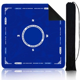 StellarOcean Mahjong Mats for Table Cloth,Card Game Poker Mat with Carrying Bag,Portable American Majong Accessories Gifts for Woman,Noise Reduction Non-Slip(allblue)