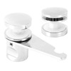 Vipxyc Glass Door Latch, Shower Room Bolt Ground Lock with