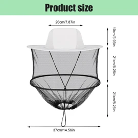Mosquito Net Hat, Mosquito Hat, Beekeeper Hat Head Hat, Hat with Mosquito Net, Sun Protection, Foldable, for Outdoor Hiking, Camping, Fishing, Garden Hat, Unisex Adult (A)