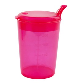 Medi-Inn Schnabelbecher Schabeltasse Trinkbecher 250 ml (Farbe: rot, Öffnung: 4 x 4 mm)