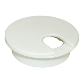 MyCableMart 2 3/8" Cut-Hole Size White Round Wire Management Grommet with Removable Lid