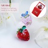 H&D HYALINE & DORA Red Crystal Strawberry Butterfly Decor Figurine