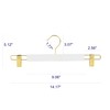 Amber Home 14.17" Solid White Wooden Pant Skirt Hangers with