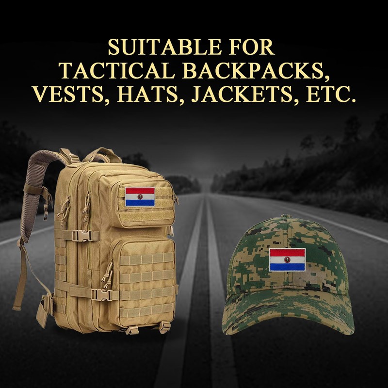 2PCS Americas Paraguay Flag Patch Embroidered Morale Patch Military Tactical