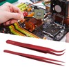 Tweezer Set Aluminum Alloy Curved Straight Head Anti Magnectic Accuracy