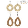 Rattan Earrings Hoops For Women Large Woven Handmade Straw DIY