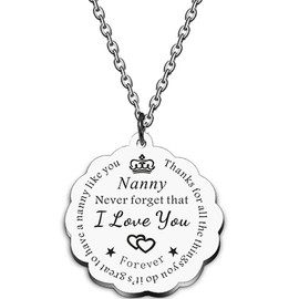 Gift Necklace for Grandmother Grandma Birthday Gifts from Granddaughter Grandson Nanny Grandma Gifts from Grandchildren Babysitter Gifts from Kids