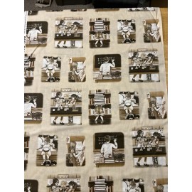 Elizabeth's Studio Growing Up Sepia Tracy Lizotte Elizabeth's Studios 1/2 Yard Cotton Fabric  - New