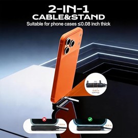 Cable de carga invisible, cable de carga rápida PD de 240 W para escritorio, USB-C a USB-C y USB a cable de iluminación de 4.9 pies con soporte de met