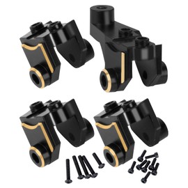 RCHuiWow RC Brass Axle Lower Shock Mount Upgrades Part for 1/10 TRX4 RC Crawler Car,Heavy Duty Front Rear Axle Lower Shock Mount Hops up,Black