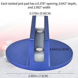 SUGOOE 2PCS Magnetic Jack Pad, Jack Pinch Weld Adapter with Large Slotted, Aluminum Weld Frame Rail Jack Pad, Suitable for Most Pinch Weld at Least 3 Inches Blue