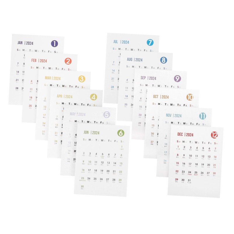 NUOBESTY 36 Sheets Desk Calendar Stickers Note Pads Labels Notepads