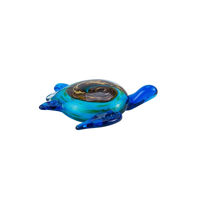 Beachcombers Color Swirl Turtle Glass Art Multi