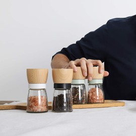 VEVOK CHEF Wooden Salt and Pepper Grinder Adjustable Coarseness Ceramic Wood Pepper Grinder Black Pepper Sea Salt Mill Grinder for Kitchen Seasoning Salt and Pepper Shaker Set Chef Gift