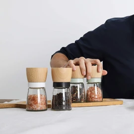 VEVOK CHEF Wooden Salt and Pepper Grinder Adjustable Coarseness Ceramic Wood Pepper Grinder Black Pepper Sea Salt Mill Grinder for Kitchen Seasoning Salt and Pepper Shaker Set Chef Gift