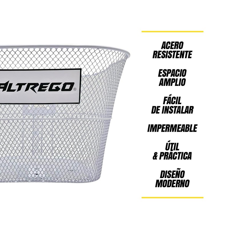 ALTREGO Canastilla Canastilla para Bicicleta R20 Incluye Soportes Blanca
