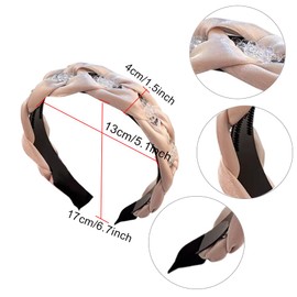 HUANMAYE Bohemia Women's Fashion Headbands Wide Weaving Shape Headband Black Non Slip Hair Band for Women's Hair Accessories Holiday Party Costume Decoration 2pcs(Black)