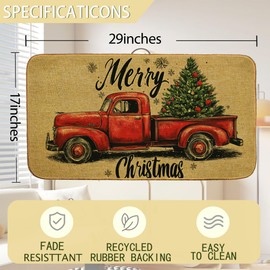 Merry Christmas Welcome Door Mat, Non-Slip Front Doormat for Indoor 30x17 Inch, Summer Porch Decor, Low Profile Entrance Rug for Home, Housewarming Gift