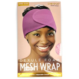 DONNA Deluxe Foam Velcro Headband, Silk Mesh Wraps for Face Wash, Makeup and Women's Hair Accessories (PINK)