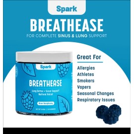 BreathEase Natural Lung Detox & Sinus Relief with Mullein Leaf, Quercetin & Boswellia – Respiratory, Allergy & Mucus Support Supplement