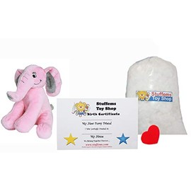 Make Your Own Stuffed Animal Mini 8 Inch Pinky The Elephant Kit - No Sewing Required!