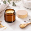 24 Pack 2 oz Amber Glass cosmetic Jars with Woodgrain