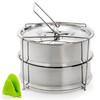WUWEOT Stackable Steamer Insert Pans, 2 Tier Stainless Steel Pot-in-Pot