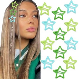 NAISKA- Pinzas para el cabello con forma de estrella Y2K: recibirás un paquete que incluye 12 pinzas para el cabello con forma de estrella (3 colores) y horquillas a presión. Los accesorios para el ca