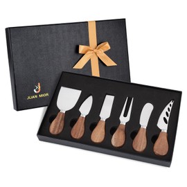 JLIAN MIOR Exquisite 6-Piece Cheese Knives Set, Stainless Steel Cheese Knife Set Collect...