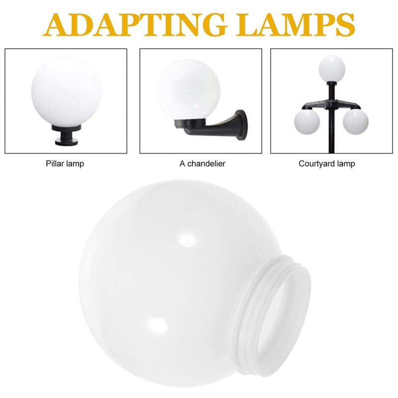 Veemoon White Replacement Goble Lampshade Acrylic Plastic Lamp Globe with
