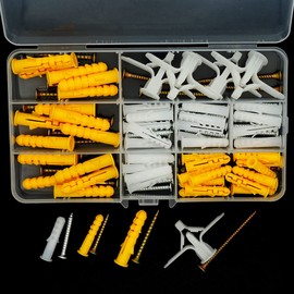 Hymyily Drywall Anchors Kit - Hollow Wall Anchors with Screws, Plasterboard Screws Board Anchors Expansion Bolts Anchor Bolts Expansion Tube Anchors Hollow Wall Anchors Wall Plugs Pipe Roll Connecting Screws Xessary Strong Anti-Rotation Fixing Fixtures f