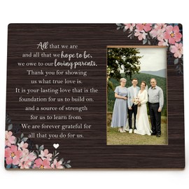 DIENADF Thank You Gifts Picture Frame, Loving Parents Photo Frame, Bonus Mom Mothers Day Gifts, Bonus Dad Gifts for Fathers Day, Thanksgiving Gifts for Family Parents Wood Tabletop Frame(4x6 Inch Photos)