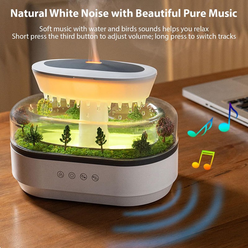 Irishom Raindrop Humidifier Machine LED Lights Drip Music Bedroom (US