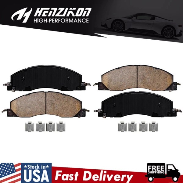 H HENZIKON HIGH-PERFORMANCE Front Ceramic Brake Pads w/Hardware for 2009