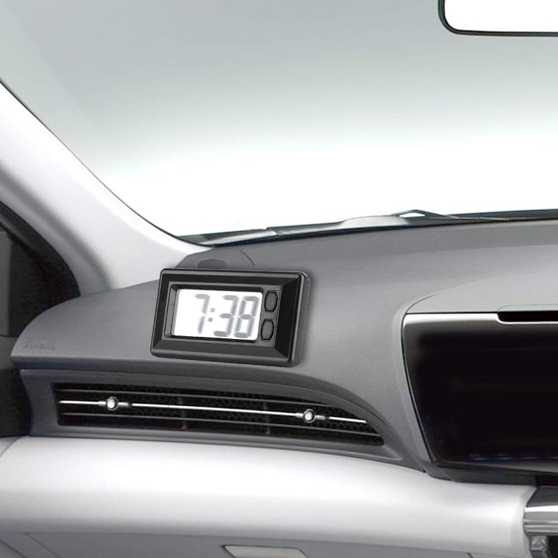 Nikou LCD Digital Clock-Ultra-Thin Vehicle Car Clock MiniTable Car Clock