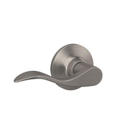 Lock Scout Wave Lever with Round Trim Hall and Closet Door Handle, Satin Nickel Finish