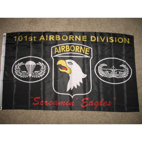 Black Army 101St Airborne Division Screamin Eagles 3 X 5 3X5 Flag Banner