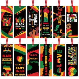 Haooryx Black History Month Bookmarks - 120Pcs Black History Matter Bookmark for Celebrate African American BHM Festival Decoration School Inspirational Event Classroom Stationery Handout Supplies