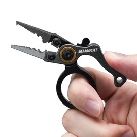 Seaknight Mini Fishing Pliers SK007 79mm Portable 28g Ultralight Multifunctional Fishing Tool Line Cutter Hook Remover Aluminum Alloy Fishing Pilers Fishing Accessories (Black)