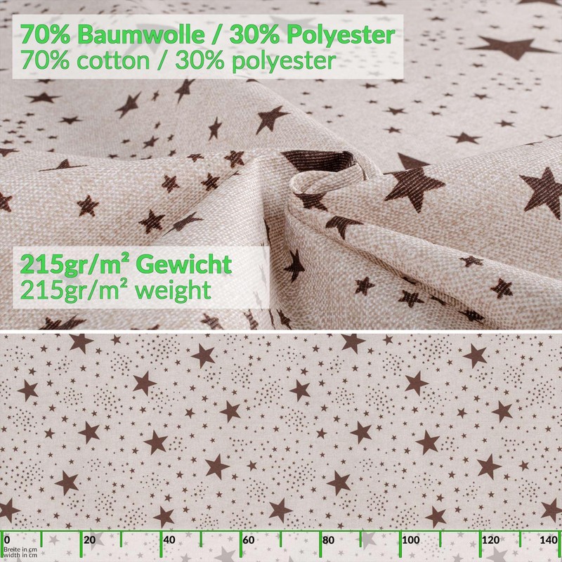 Fabric Tablecloth Washable Table Linen Tablecloth Cotton Polyester Stars Round